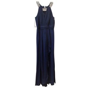 Badgley Mischka Navy Evening Gown Size 12